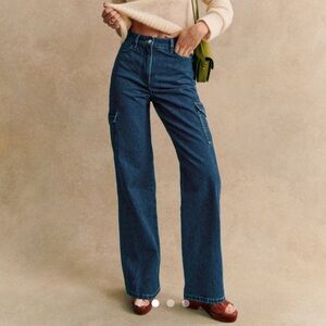 Sezane Blue Flare & Wide Leg Jeans